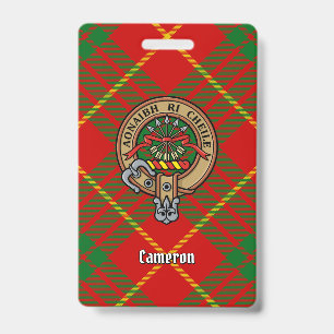 Clan Cameron Wapen over Tartan Badge