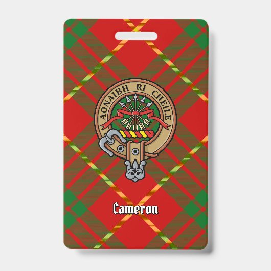 Clan Cameron Wapen over Tartan Badge (Voorzijde)