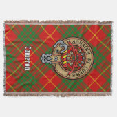 Clan Cameron Wapen over Tartan Deken (Voorkant)