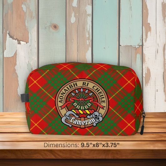Clan Cameron Wapen over Tartan Toilettasje