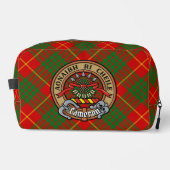 Clan Cameron Wapen over Tartan Toilettasje (Voorkant)