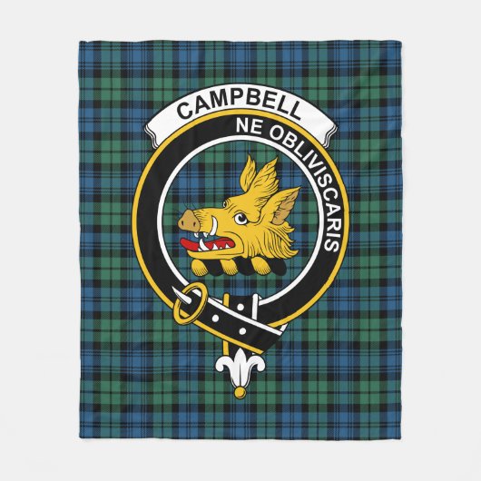 Clan Campbell Ancient Tartan Pset Fleece Deken (Voorkant)
