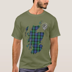 Clan Campbell Argyle Tartan Map & Crest T-shirt