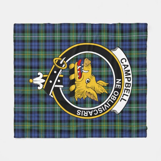 Clan Campbell Argyll Oude Tartan Plaid Fleece Deken (Voorkant (Horizontaal))