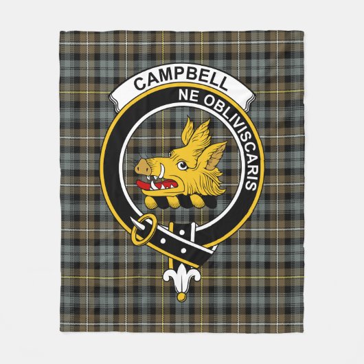 Clan Campbell Argyll Weathered Tartan Pset Fleece Deken (Voorkant)