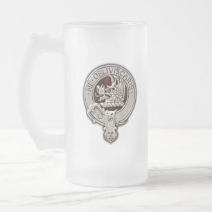 Clan Campbell Crest & Armaddie Tartan Matglas Bierpul