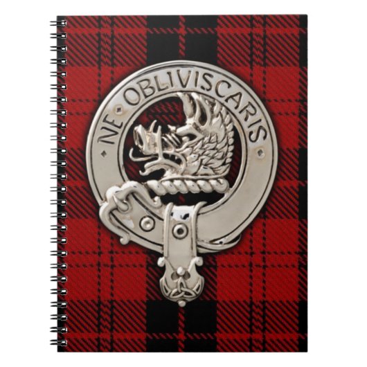 Clan Campbell Crest & Armaddie Tartan Notitieboek (Voorkant)