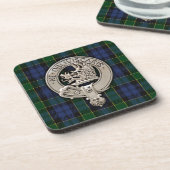 Clan Campbell Crest & Breadalbane Tartan Bier Onderzetter (Linkerzijde)