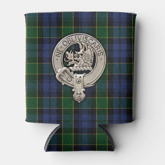 Clan Campbell Crest & Breadalbane Tartan Blikjeskoeler (Voorkant)