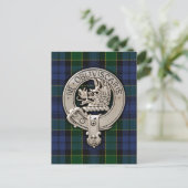 Clan Campbell Crest & Breadalbane Tartan Briefkaart (Staand voorkant)