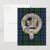 Clan Campbell Crest & Breadalbane Tartan Briefkaart (Voorkant / Achterkant)