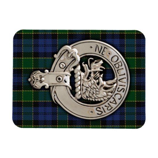Clan Campbell Crest & Breadalbane Tartan Magneet (Horizontaal)