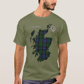 Clan Campbell Crest & Breadalbane Tartan Map T-shirt (Voorkant)
