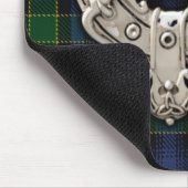 Clan Campbell Crest & Breadalbane Tartan Muismat (Hoek)