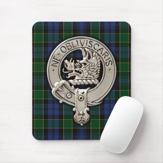 Clan Campbell Crest & Breadalbane Tartan Muismat (Met muis)