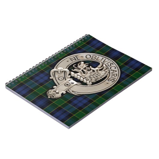 Clan Campbell Crest & Breadalbane Tartan Notitieboek (Linkerzijde)