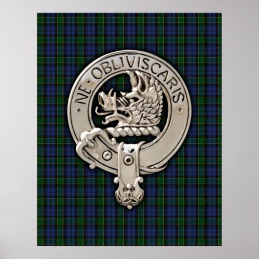 Clan Campbell Crest & Breadalbane Tartan Poster (Voorkant)