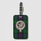 Clan Campbell Crest & Cawdor Tartan Bagagelabel (Voorkant (verticaal))