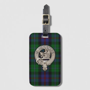Clan Campbell Crest & Cawdor Tartan Bagagelabel