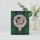 Clan Campbell Crest & Cawdor Tartan Briefkaart (Staand voorkant)