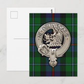 Clan Campbell Crest & Cawdor Tartan Briefkaart (Voorkant / Achterkant)