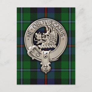 Clan Campbell Crest & Cawdor Tartan Briefkaart