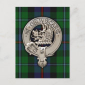 Clan Campbell Crest & Cawdor Tartan Briefkaart (Voorkant)
