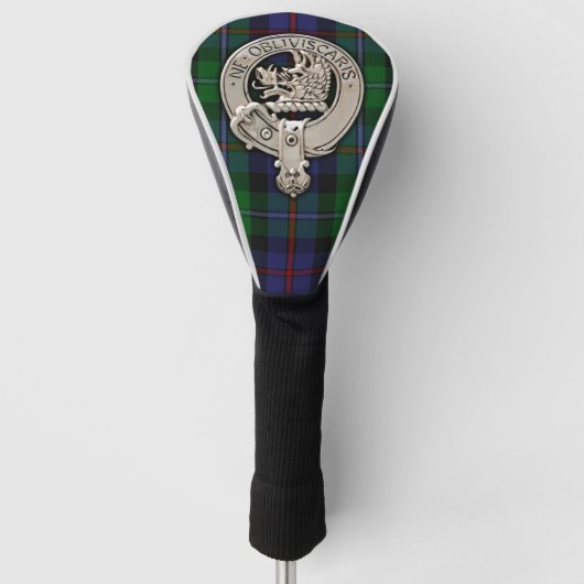 Clan Campbell Crest & Cawdor Tartan Golfheadcover (Voorkant)