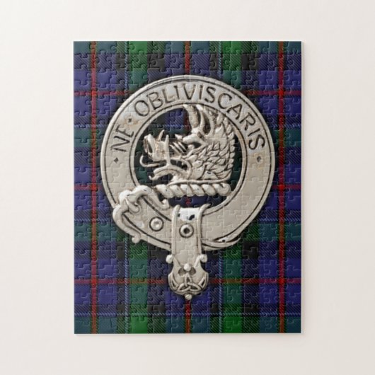 Clan Campbell Crest & Cawdor Tartan Legpuzzel (Verticaal)