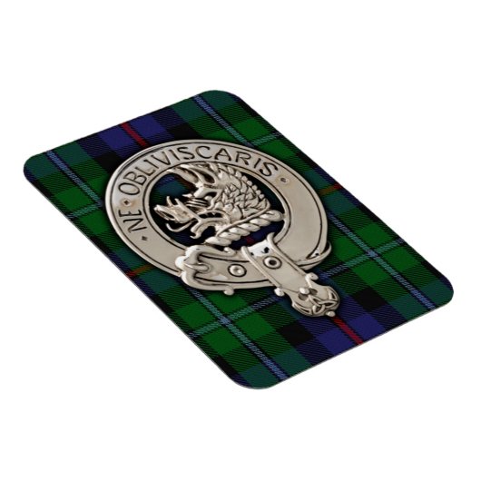 Clan Campbell Crest & Cawdor Tartan Magneet (Rechterzijde)
