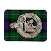 Clan Campbell Crest & Cawdor Tartan Magneet (Horizontaal)