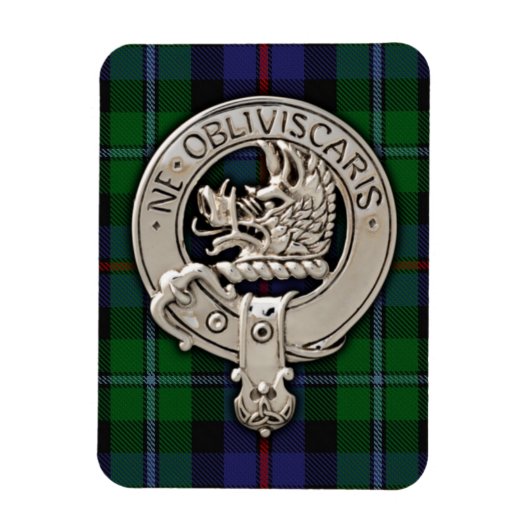 Clan Campbell Crest & Cawdor Tartan Magneet (Verticaal)