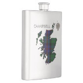 Clan Campbell Crest & Cawdor Tartan Map Flacon (Rechts)