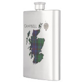 Clan Campbell Crest & Cawdor Tartan Map Flacon (Links)
