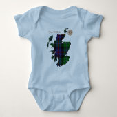 Clan Campbell Crest & Cawdor Tartan Map Romper (Voorkant)