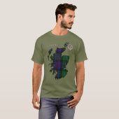 Clan Campbell Crest & Cawdor Tartan Map T-shirt (Voorkant volledig)