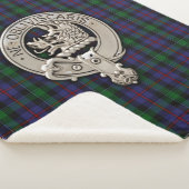 Clan Campbell Crest & Cawdor Tartan Sherpa Deken (3/4)
