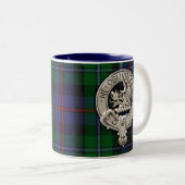 Clan Campbell Crest & Cawdor Tartan Tweekleurige Koffiemok (Voorkant rechts)
