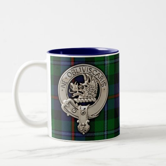 Clan Campbell Crest & Cawdor Tartan Tweekleurige Koffiemok (Links)