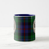 Clan Campbell Crest & Cawdor Tartan Tweekleurige Koffiemok (Center)