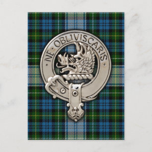 Clan Campbell Crest & Dress Tartan Briefkaart