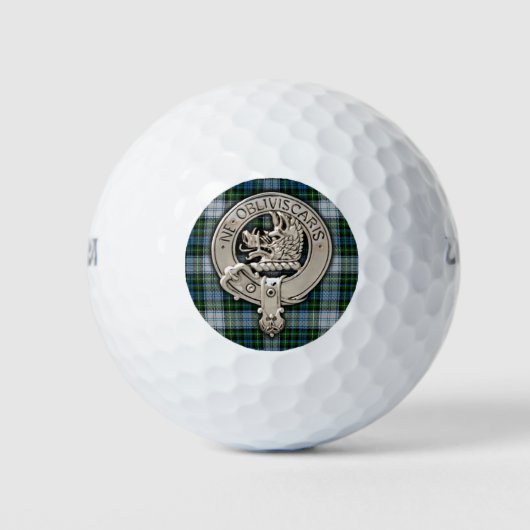 Clan Campbell Crest & Dress Tartan Golfballen (Voorkant)