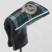 Clan Campbell Crest & Dress Tartan Golfheadcover (3/4 voorkant)