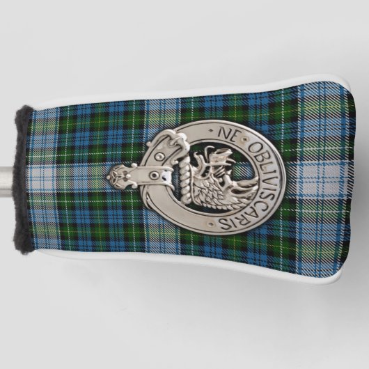 Clan Campbell Crest & Dress Tartan Golfheadcover (Voorkant)