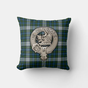 Clan Campbell Crest & Dress Tartan Kussen