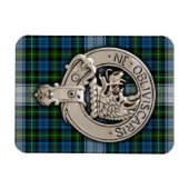 Clan Campbell Crest & Dress Tartan Magneet (Horizontaal)
