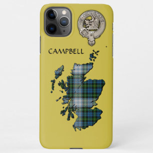 Clan Campbell Crest & Dress Tartan Map iPhone 11Pro Max Hoesje