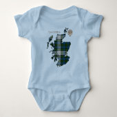 Clan Campbell Crest & Dress Tartan Map Romper (Voorkant)