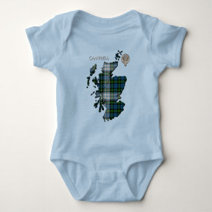 Clan Campbell Crest & Dress Tartan Map Romper