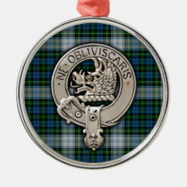 Clan Campbell Crest & Dress Tartan Metalen Ornament